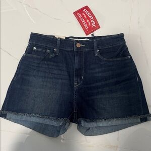 Levi's Signature High Rise Dark Blue Shorts